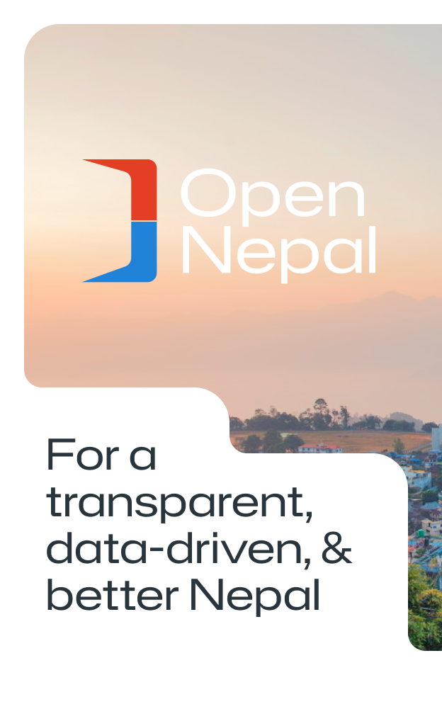 Image showcasing a cropped screenshot of homepage and logo of Open Nepal