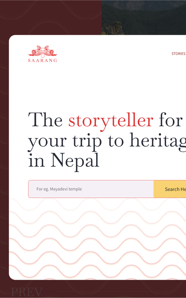 An image showing cropped screenshot of Saarang's homepage